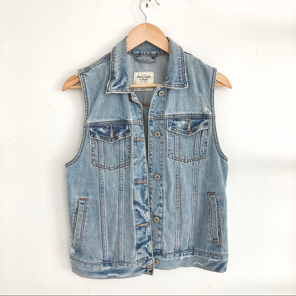 A&F Distressed Jean Vest